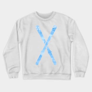 Snow Skis Light Blue Crewneck Sweatshirt